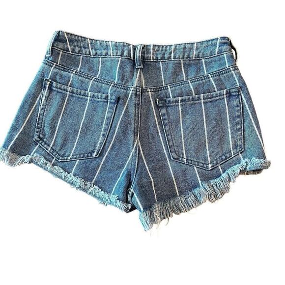 Pacsun Denim Women's Striped Festival Shorts Mini Sz. 26, 90's Cutoff #A1159 - Picture 2 of 10